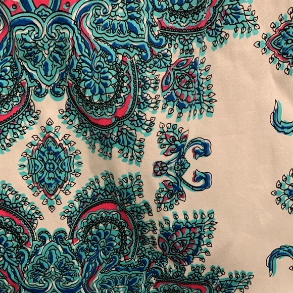 Women’s London Times Sleeveless Teal and Pink Patterned Dress - Size 10 - Picture 4 of 10